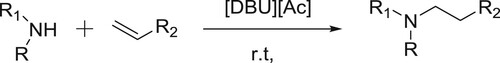 Scheme 103. Aza-Michael addition of amines to α,β-unsaturated compounds.