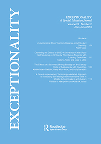 Cover image for Exceptionality, Volume 26, Issue 2, 2018