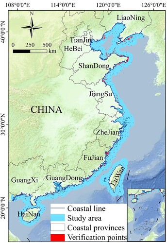 Figure 1. Location of the study area and the spatial distribution of verification points.