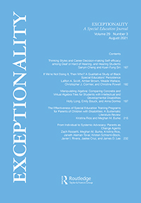 Cover image for Exceptionality, Volume 29, Issue 3, 2021