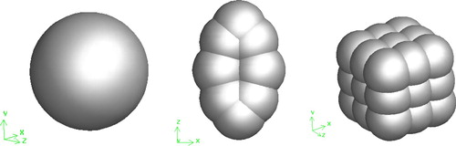 Figure 4. Particle models constructed by multi-sphere method.