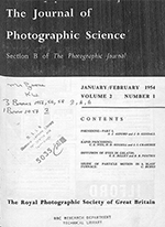 Cover image for The Imaging Science Journal, Volume 2, Issue 1, 1954