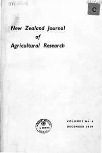 Cover image for New Zealand Journal of Agricultural Research, Volume 2, Issue 6, 1959