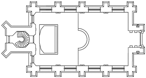 Figure 6. Plan of the ordination hall at niwet thammaprawat temple.