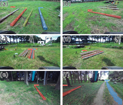 Figure 8. Examples of log detection during the experiments.