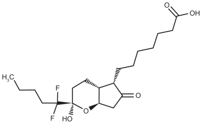 Figure 1 Chemical structure of lubiprostone (RU-0211) (C20H32F2O5).