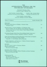 Cover image for The International Journal for the Psychology of Religion, Volume 26, Issue 2, 2016
