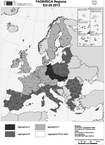 Figure 1. Clusters of EU regions differing in resource conditions of agriculture in 2015.Source: Own study based on EUFADN data.