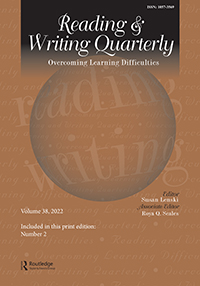 Cover image for Reading & Writing Quarterly, Volume 38, Issue 2, 2022