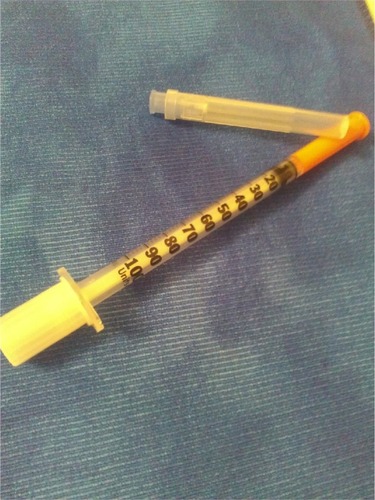 Figure 1 Injection used to apply Lewis lung carcinoma cells.