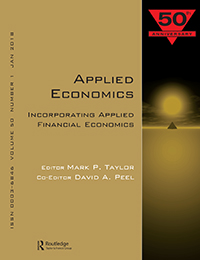 Cover image for Applied Economics, Volume 50, Issue 1, 2018