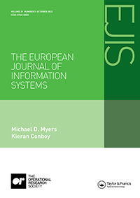 Cover image for European Journal of Information Systems, Volume 31, Issue 5, 2022