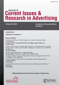Cover image for Journal of Current Issues & Research in Advertising, Volume 44, Issue 2, 2023