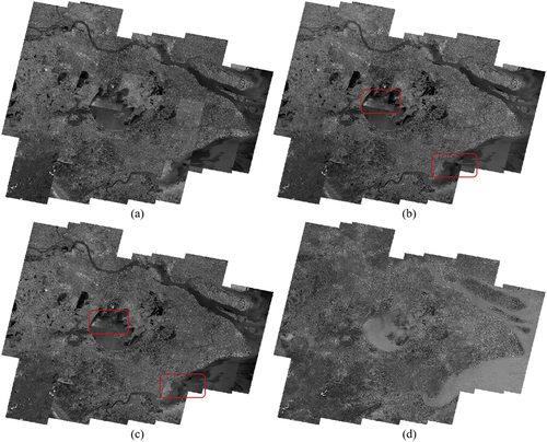 Figure 9. Comparison of the results of diverse methods on the TAIHU dataset. (a) input images; (b) and (c) results obtained by the BARN and GTA methodologies, respectively; (d) the result generated by our approach. To exhibit inconsistencies, the red boxes highlight areas with mosaic traces and color differences.