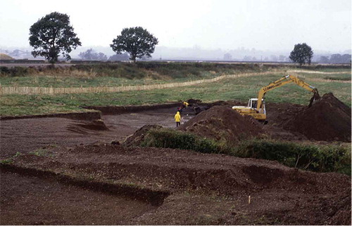 Fig. 3. Photograph of open area archaeological excavations for the A435 Alcester-Evesham Bypass, Warwickshire, August 1993 (photograph: Dan Hicks).