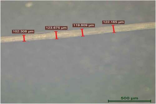 Figure 2. CGF diameter measurement using Optical Microscope.