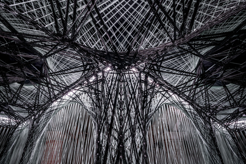 Opening image. ICD/ITKE, Maison Fibre 2021, 17th International Architecture Exhibition—La Biennale di Venezia, Italy, 2021. (Credit: C. Zechmeister, ICD/ITKE/IntCDC University of Stuttgart, 2021)