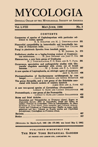 Cover image for Mycologia, Volume 58, Issue 3, 1966