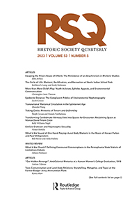 Cover image for Rhetoric Society Quarterly, Volume 53, Issue 5, 2023