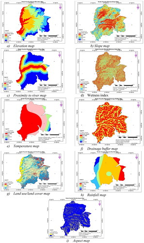 Figure 3. Environmental parameters maps of the study area.