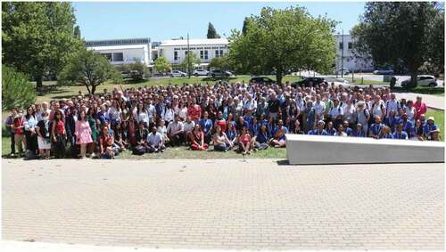 Figure 2. Group photo of the on-site participants at the 28th International Liquid Crystal Conference (ILCC 2022) at NOVA University of Lisbon, Portugal (Photo taken by the organizers of ILCC 2022).