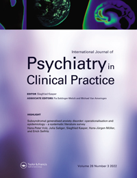 Cover image for International Journal of Psychiatry in Clinical Practice, Volume 26, Issue 3, 2022