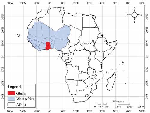 Figure 1. Map of Africa showing the location of Ghana