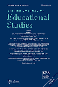 Cover image for British Journal of Educational Studies, Volume 69, Issue 4, 2021