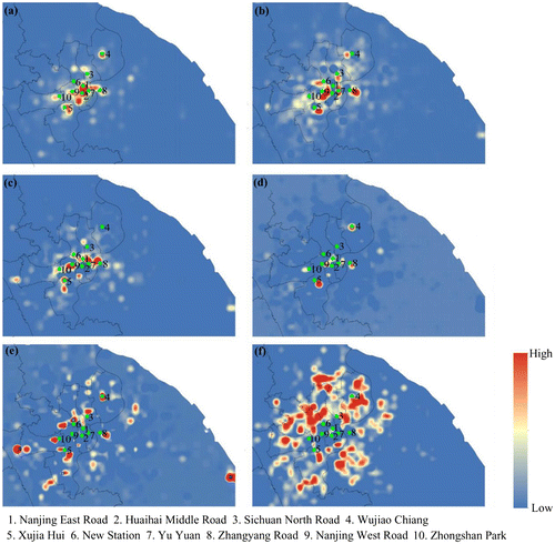 Figure 8. Spatial distributions of the top six LSTAS.