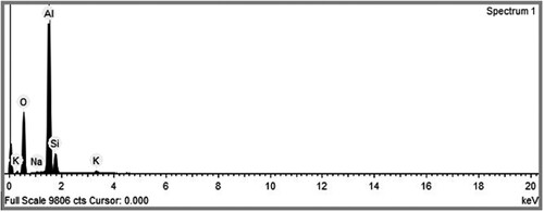 Figure 6. EDS spectrum recorded on the top part of the PEO layer.