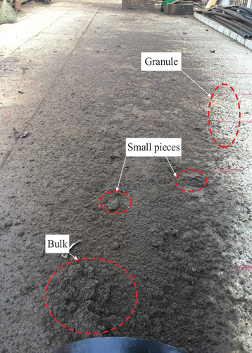 Figure 13. Particle size at d = 80 mm, i = 2, v = 105 mm/s.