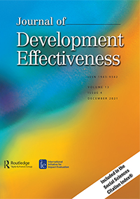 Cover image for Journal of Development Effectiveness, Volume 13, Issue 4, 2021