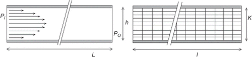 Figure 5. Horizontal duct with laminar flow.