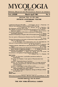 Cover image for Mycologia, Volume 73, Issue 2, 1981