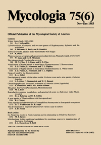 Cover image for Mycologia, Volume 75, Issue 6, 1983