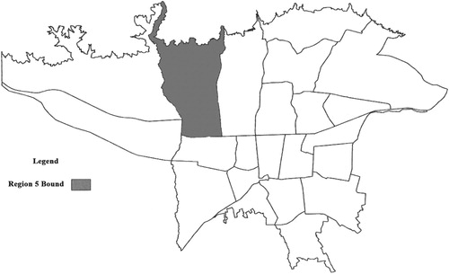 Figure 2. Location of District 5 in Tehran (Source: the detailed plan of Tehran, 2006).