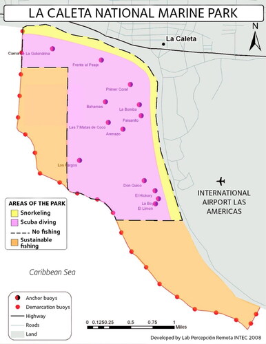 Figure 2. La Caleta zoning map created by Lap Percepción Remota INTEC 2008. Translated from Spanish to English by Vanessa Taveras-Dalmau.