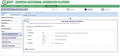 Figure 3. The D4Science interface for data processing.