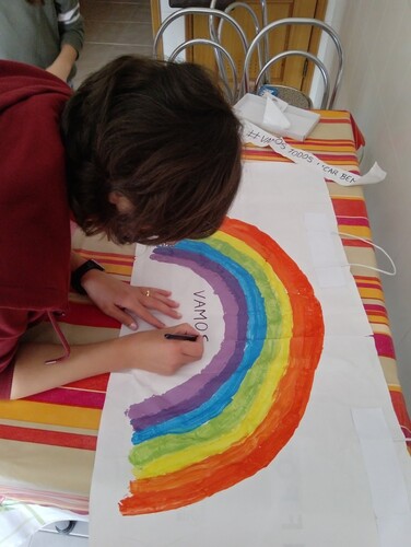 FIGURE 8. Painting a rainbow, photograph by Adriana Roque (37, secondary education, clerk), sent on 27 April 2020