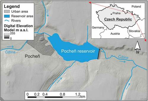Figure 1. Location of the Pocheň reservoir.