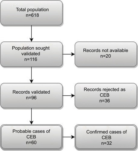 Figure 1 Flowchart illustrating the validation process of the CEB diagnoses.