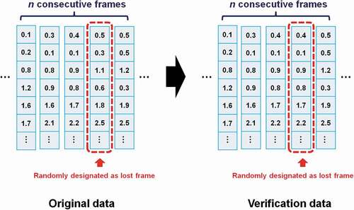 Figure 7. Verification dataset generated for nonconsecutive frame loss.