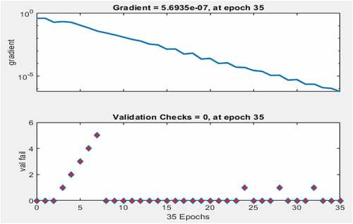 Figure 5. The gradient and validation check.