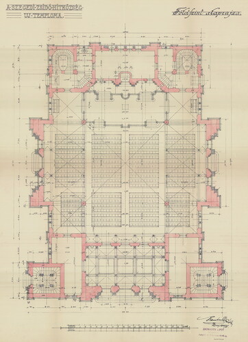 FIG 3 The ground floor plan of the New Synagogue, 1900, Lipót Baumhorn. © Szeged Jewish Archive.