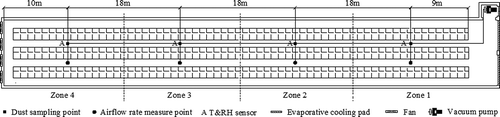 Figure 2. View of the longitudinal section showing the sampling points.