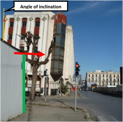 Figure 14. Photo example of a building (currently abandoned) was built in the late 80s, located in front of the old port of Tunis, showing the inclination of this building a few degrees to the East, (Saad Zaghloul Street). Source: Author.