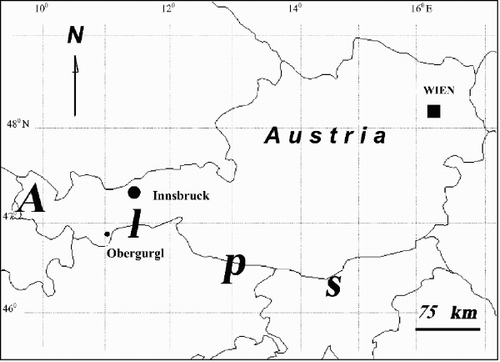 Fig. 1. Location of study sites: Innsbruck and Obergurgl.