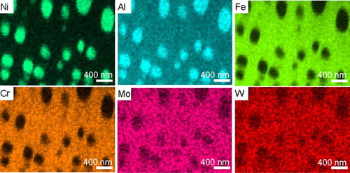 Figure 3. Elemental distribution of the 48 h-aged alloy mapped with EDS equipped in DB-FIB.