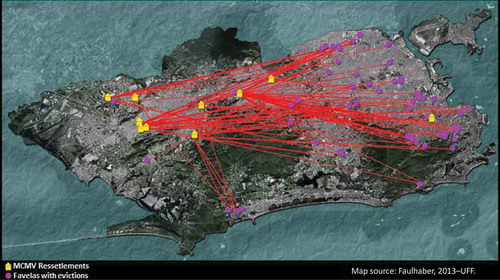 Figure 6. Map of resettlements – Removals in Rio (2008–2012): from favelas to MCMV Housing Project.