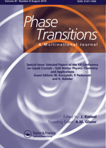 Cover image for Phase Transitions, Volume 87, Issue 8, 2014
